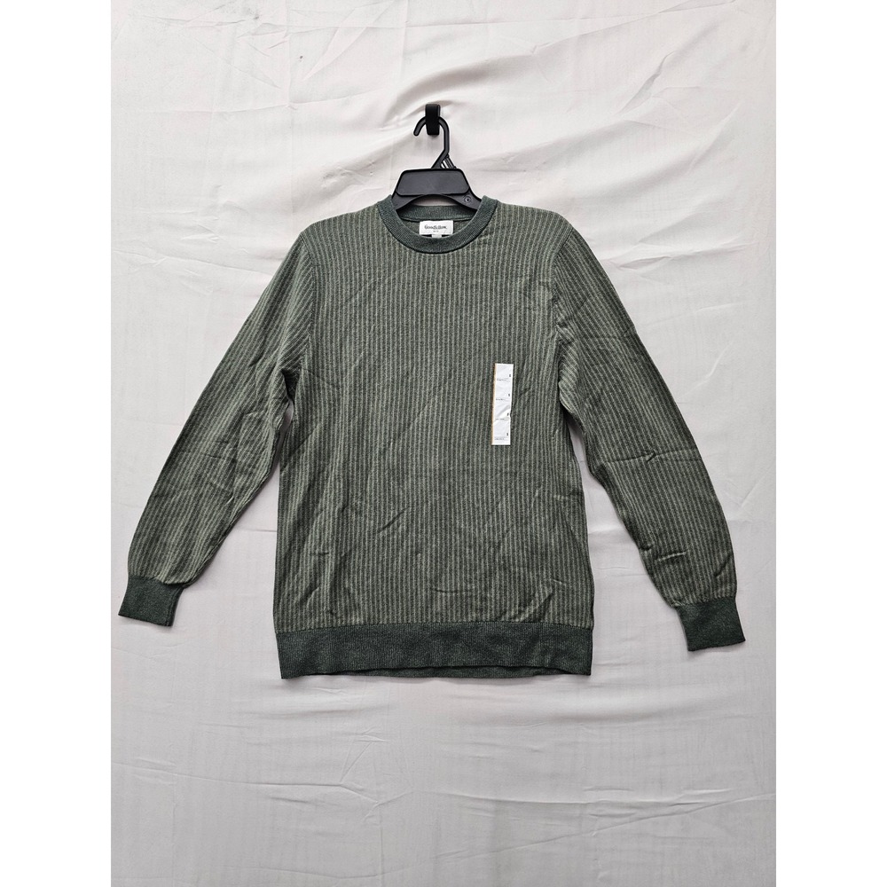 Goodfellow & Co Mens Crew Pullover Sweater Green Cotton Blend Casual Size Small